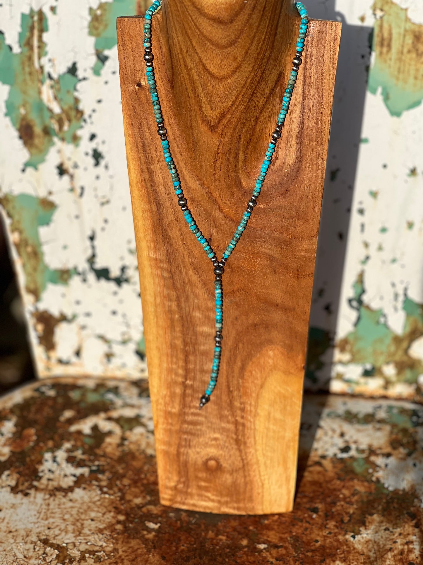 Kingman Turquoise Lariat Necklace