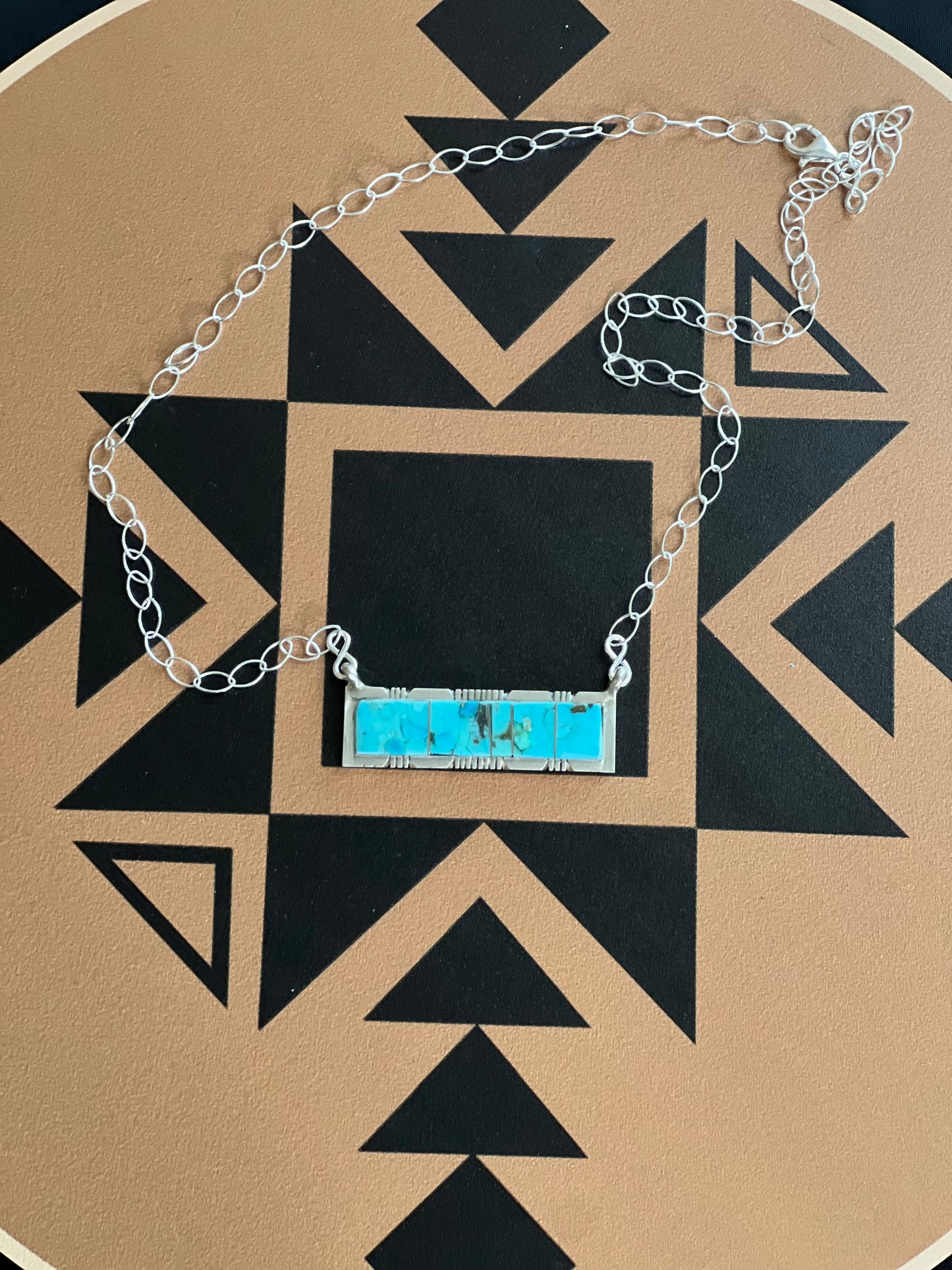 STEVE FRANCISCO | Navajo Kingman Inlay Bar Necklace