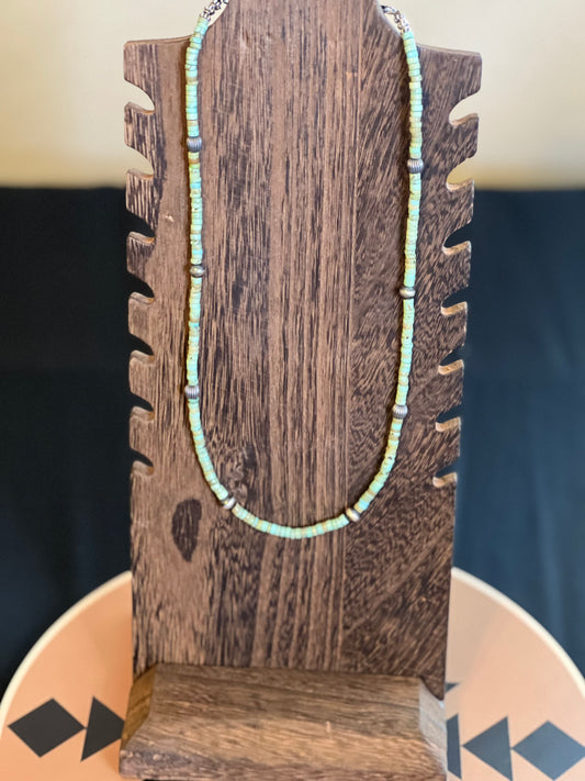 Turquoise Heishi & Navajo Pearl Necklace