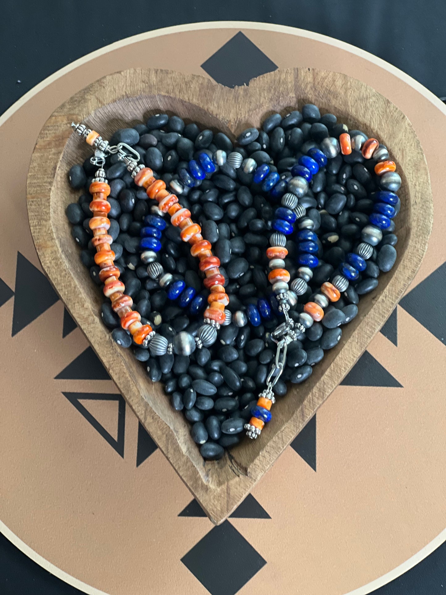 Lapis & Navajo Pearl Stretch Bracelet