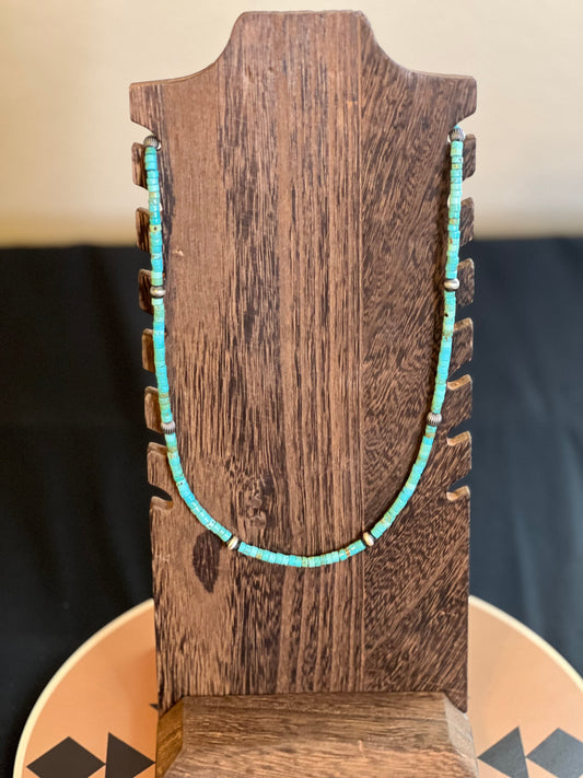 Turquoise Heishi & Navajo Pearl Necklace