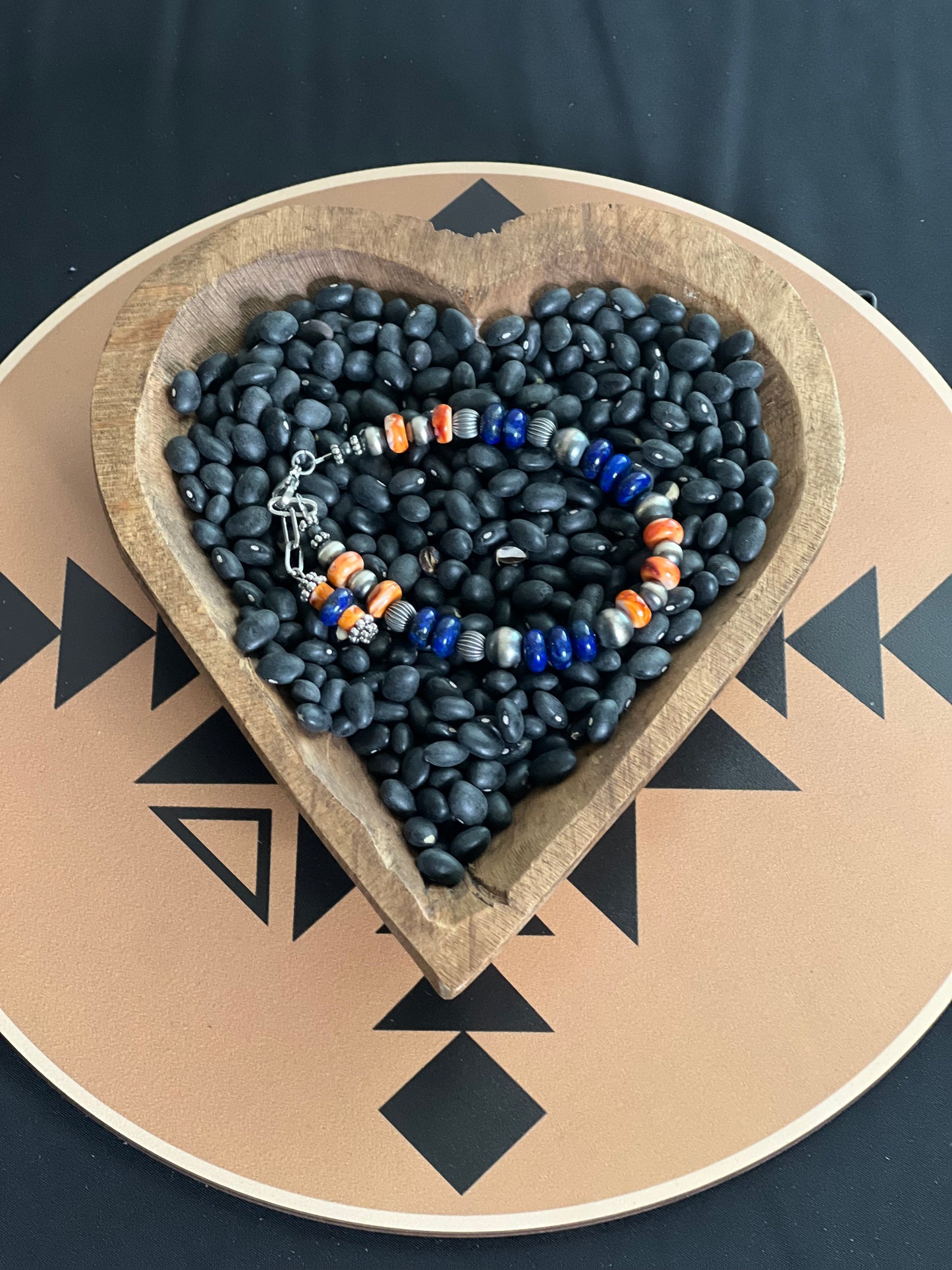 Lapis, Spiny & Navajo Pearl Bracelet