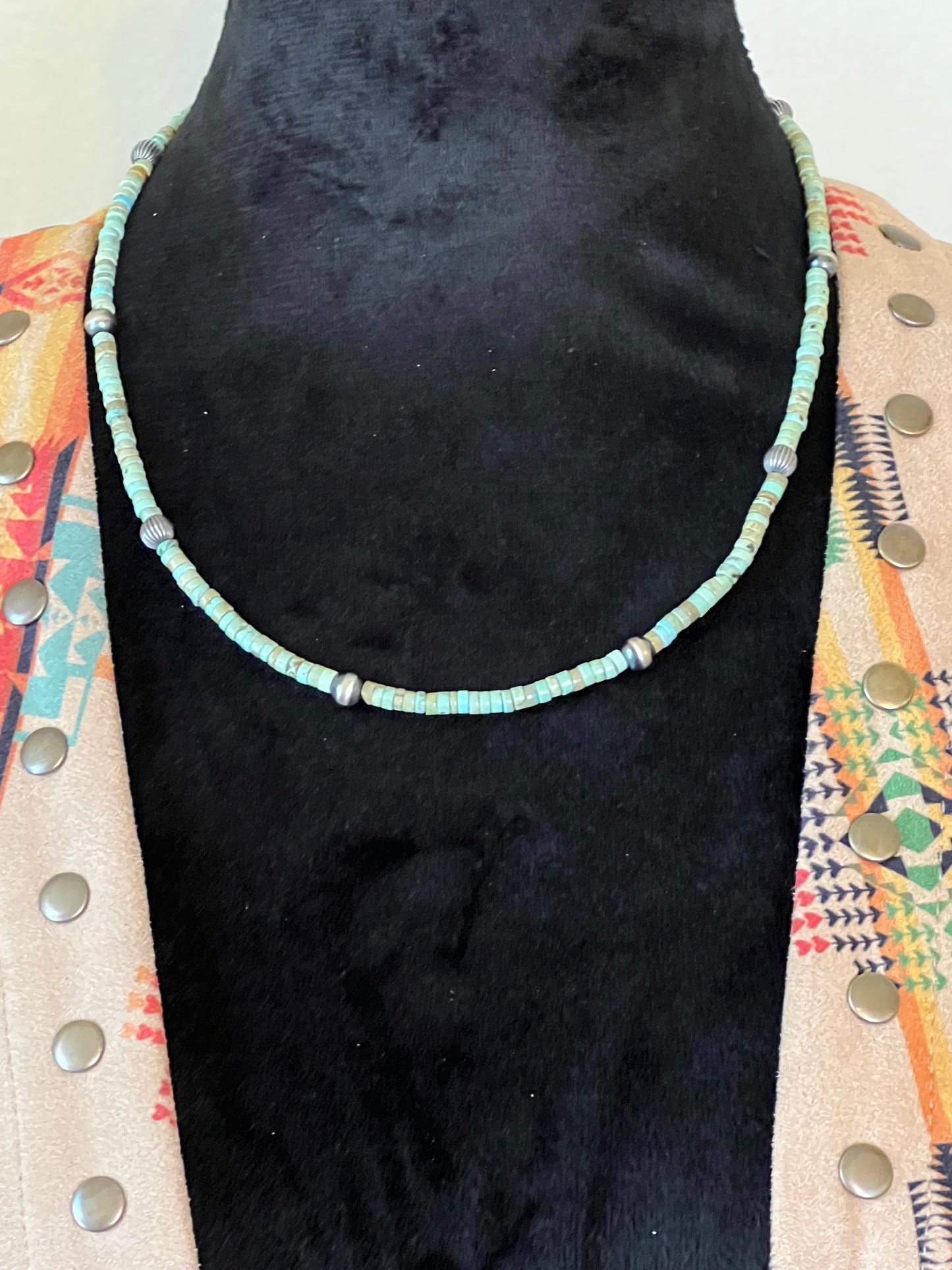 Turquoise Heishi & Navajo Pearl Necklace