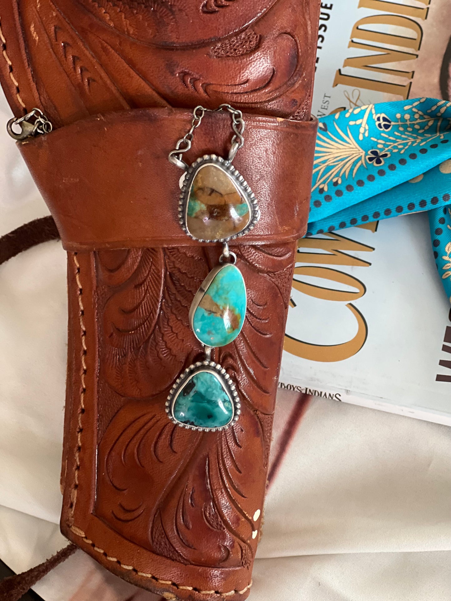 LORENZO JUAN | HANDCRAFTED NAVAJO Turquoise Lariat Necklace