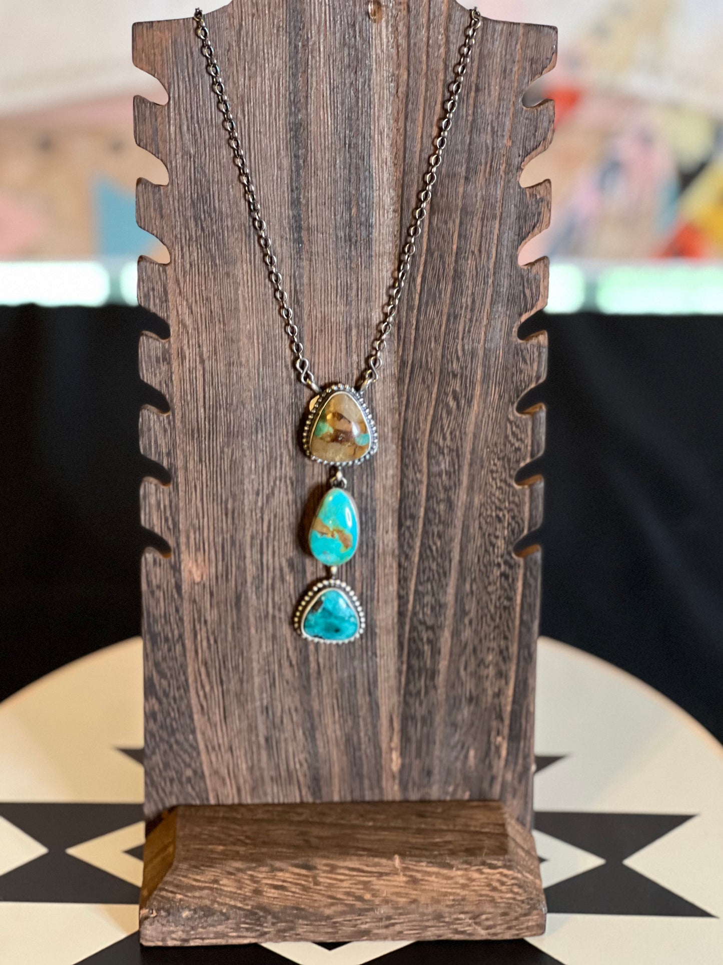 LORENZO JUAN | HANDCRAFTED NAVAJO Turquoise Lariat Necklace