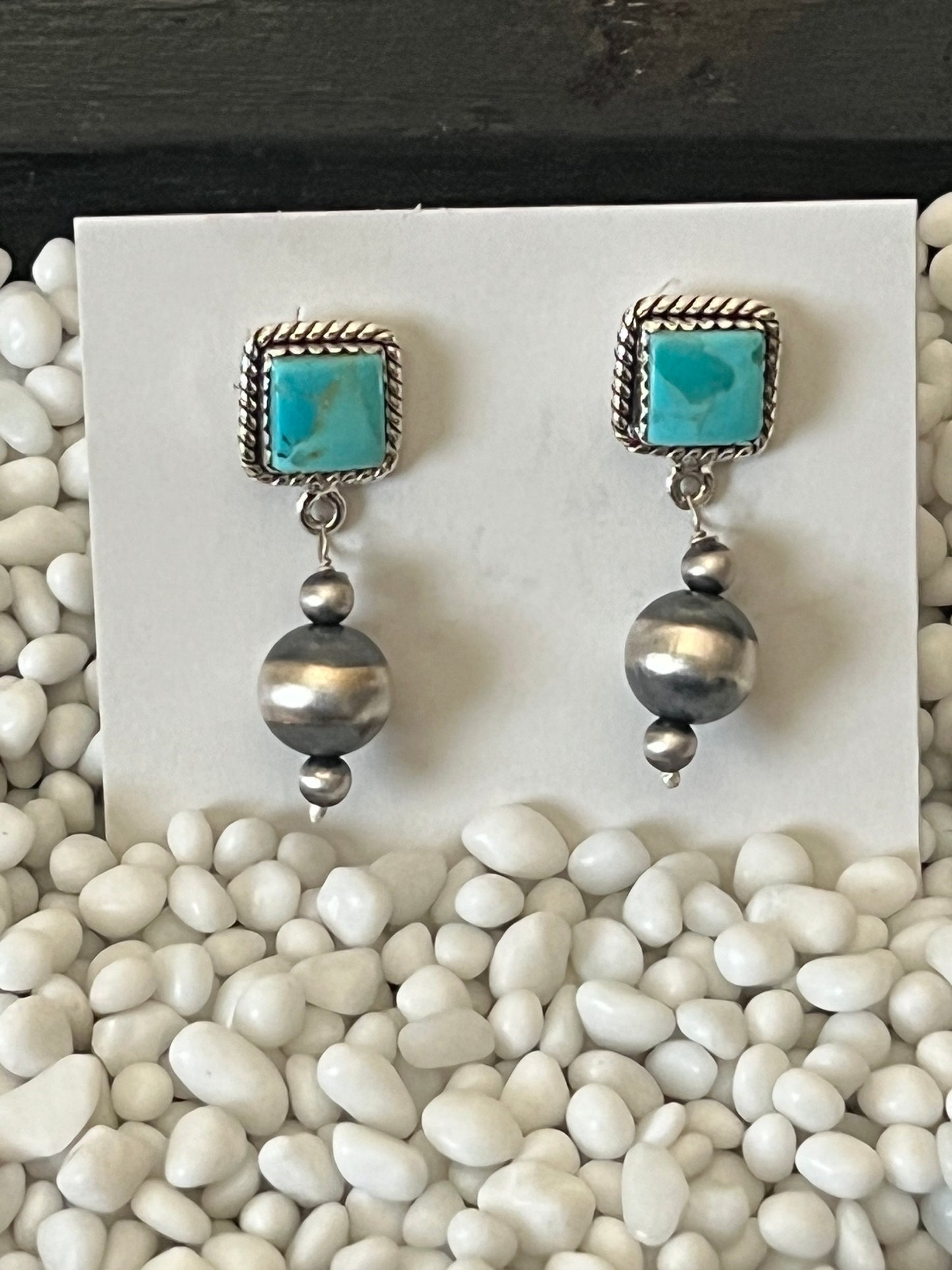 Kingman & Navajo Pearl Earrings