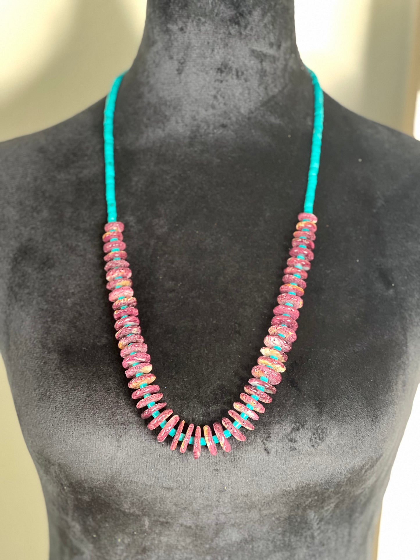 "Diana" - Purple Spiny & Turquoise Necklace