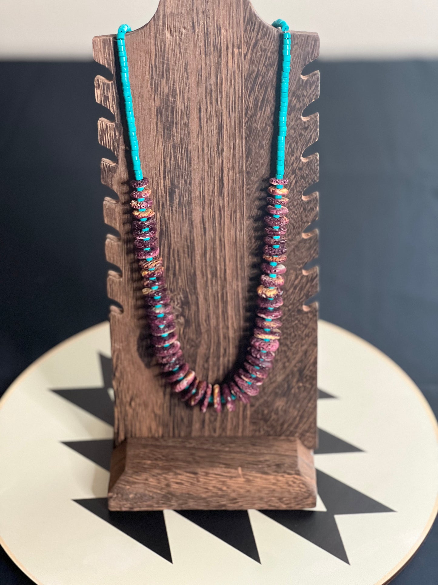 "Diana" - Purple Spiny & Turquoise Necklace