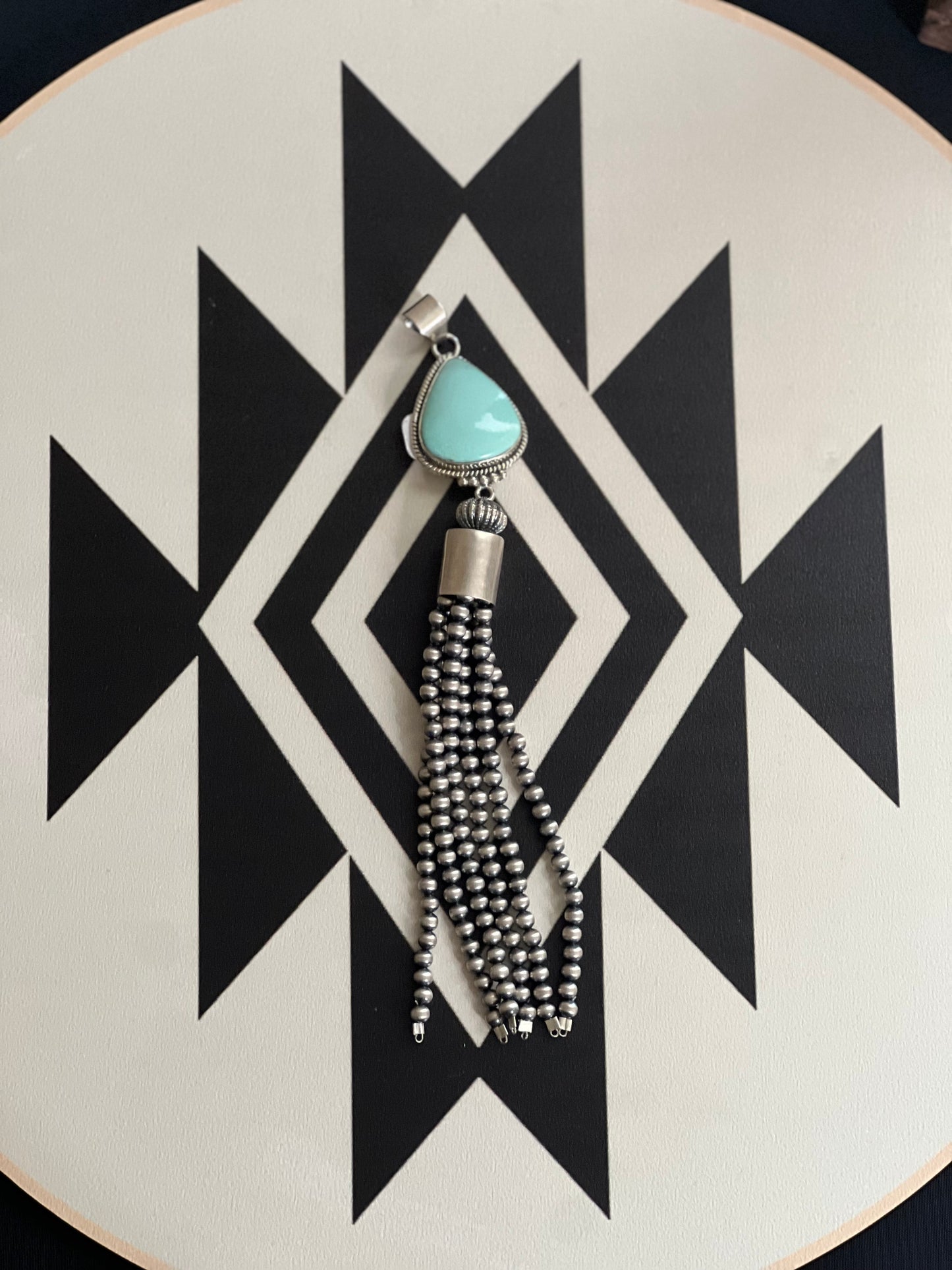 Kingman Turquoise Tassel Pendant