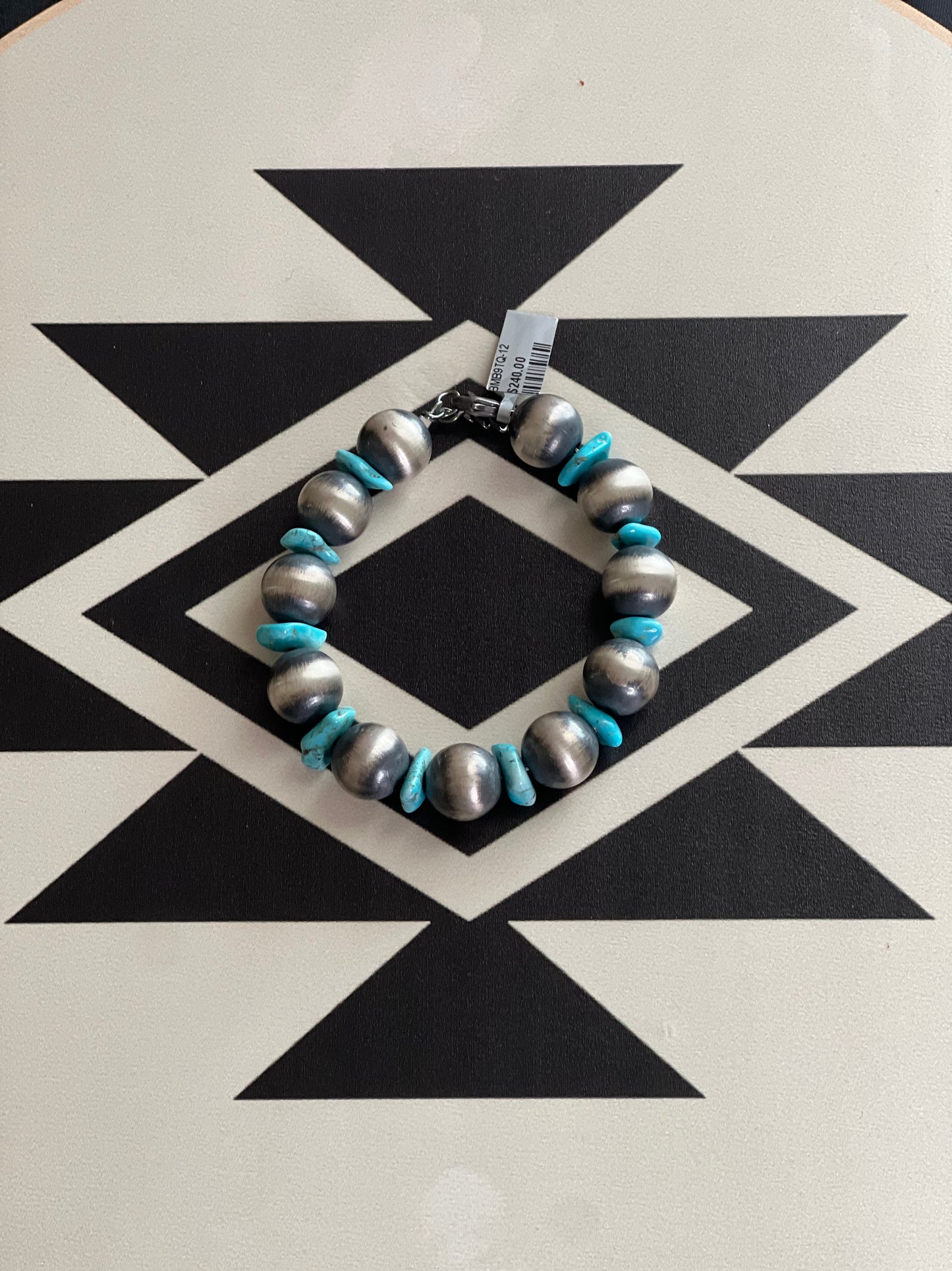 14mm Navajo Pearl & Turquoise Bracelet