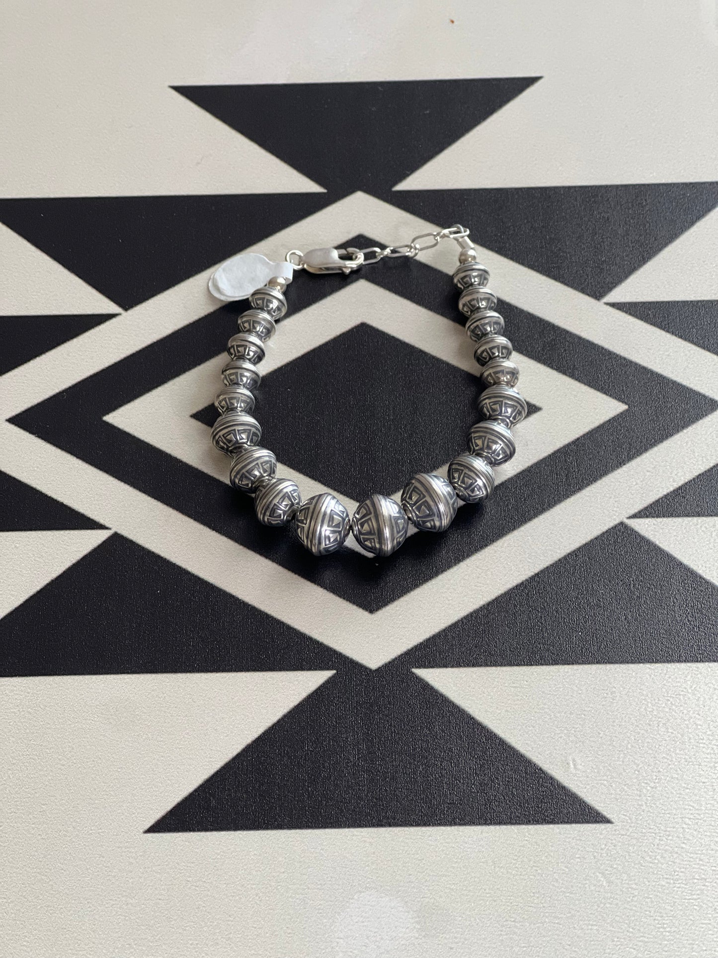 12mm Stamped Navajo Pearl Bracelet