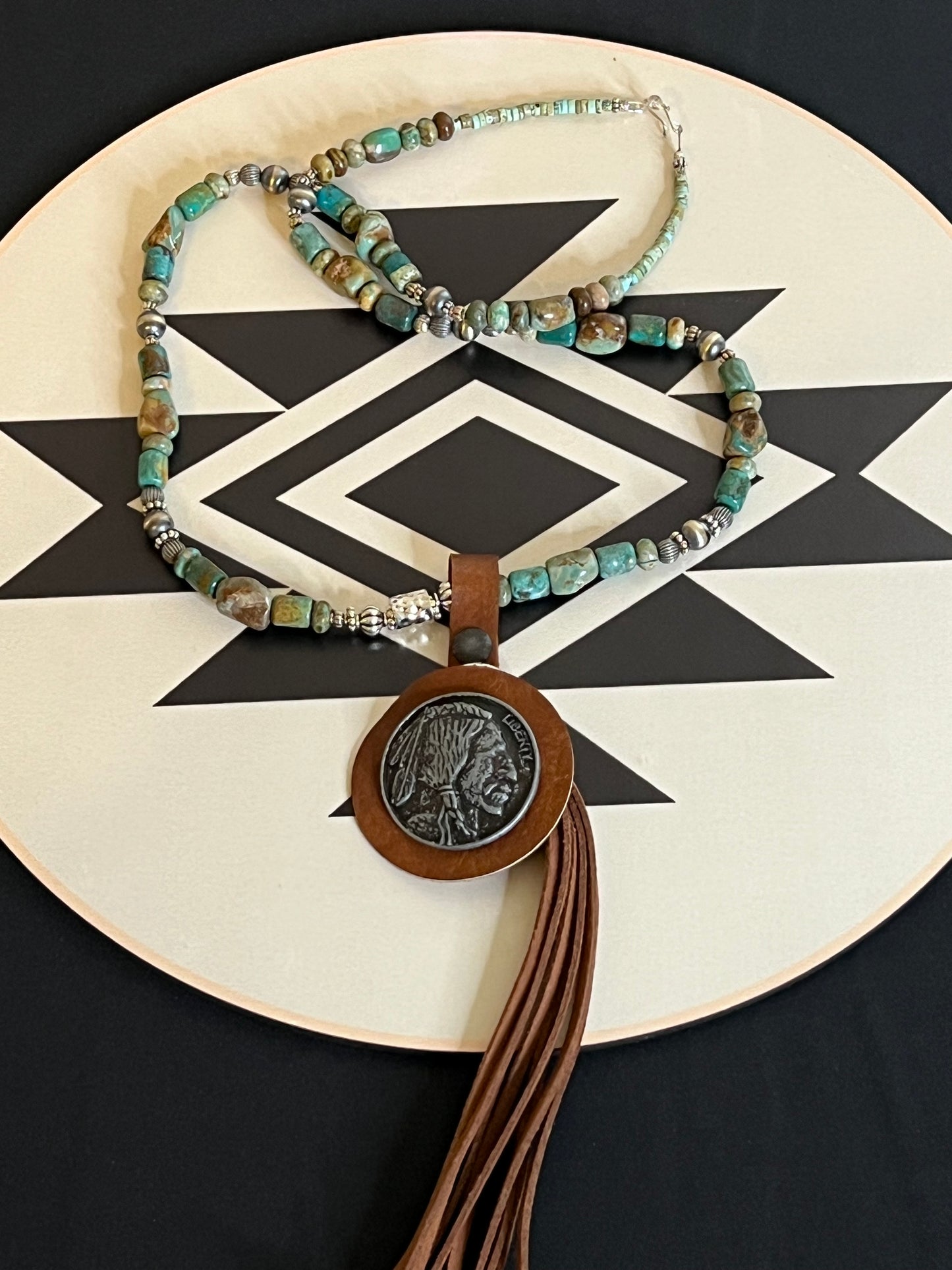 “Maverick” - Turquoise & Leather Necklace