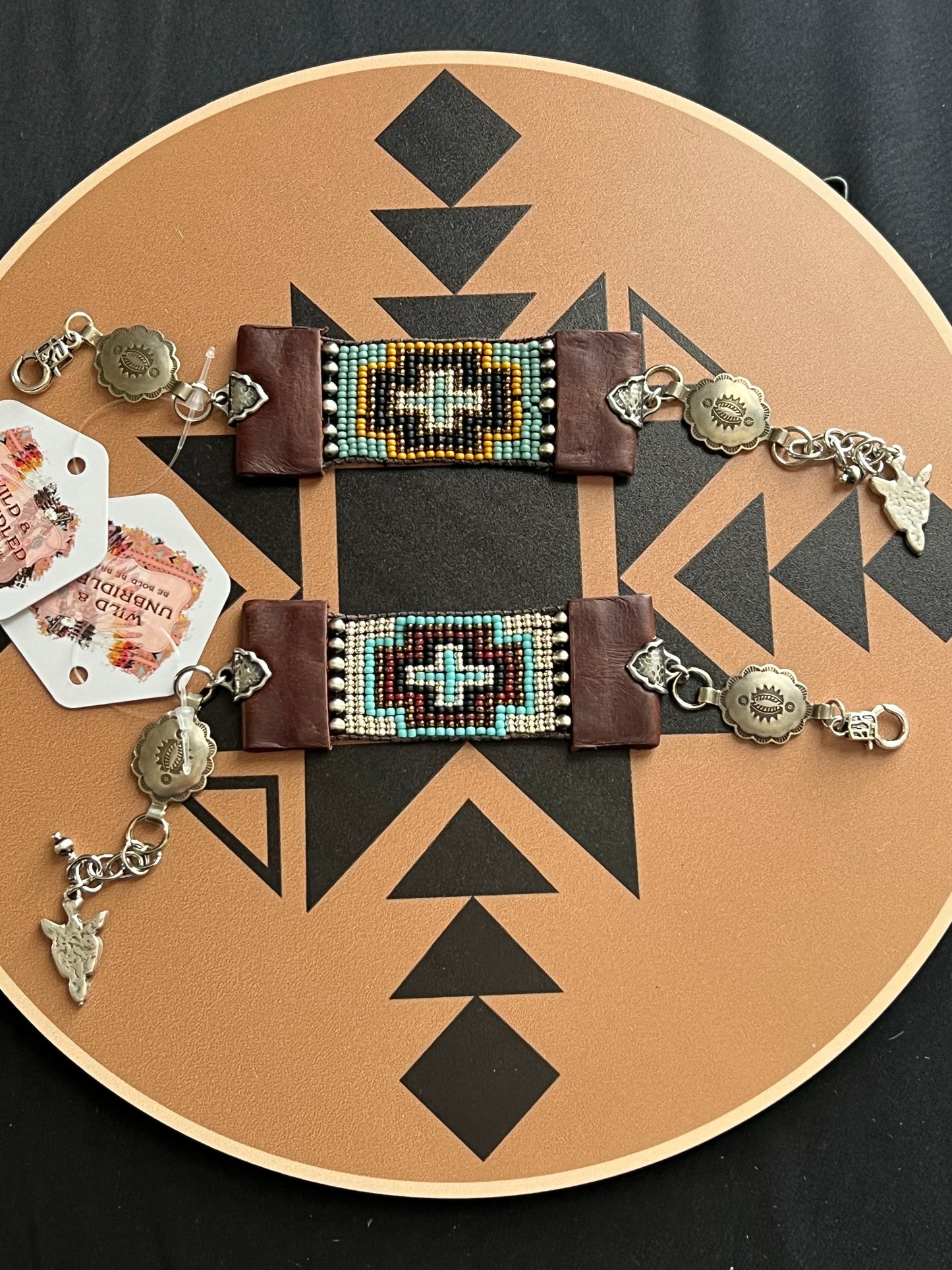 Leather & Navajo Pearl Cuff